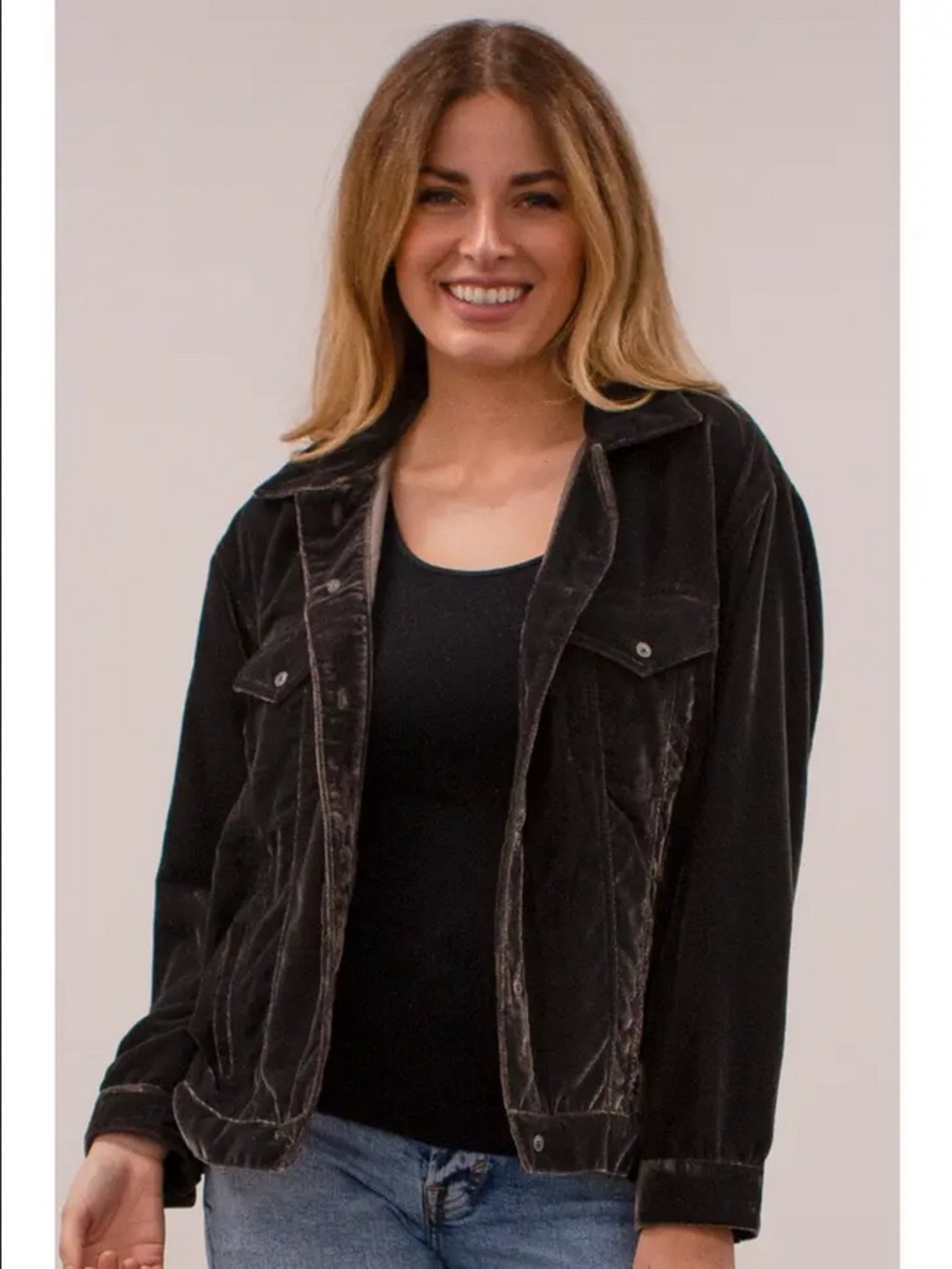 Plum purple Crushed Velvet Kyla Seo Jacket Size Medium